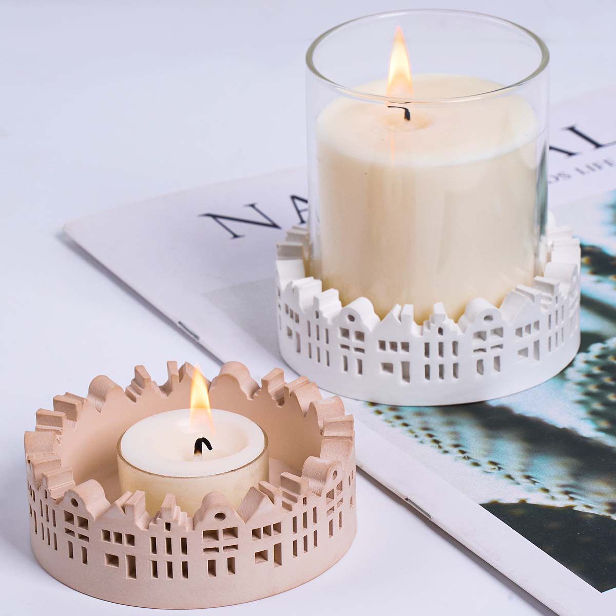 Potsticker Mold - Hollow Round House Candle Holder Silicone
