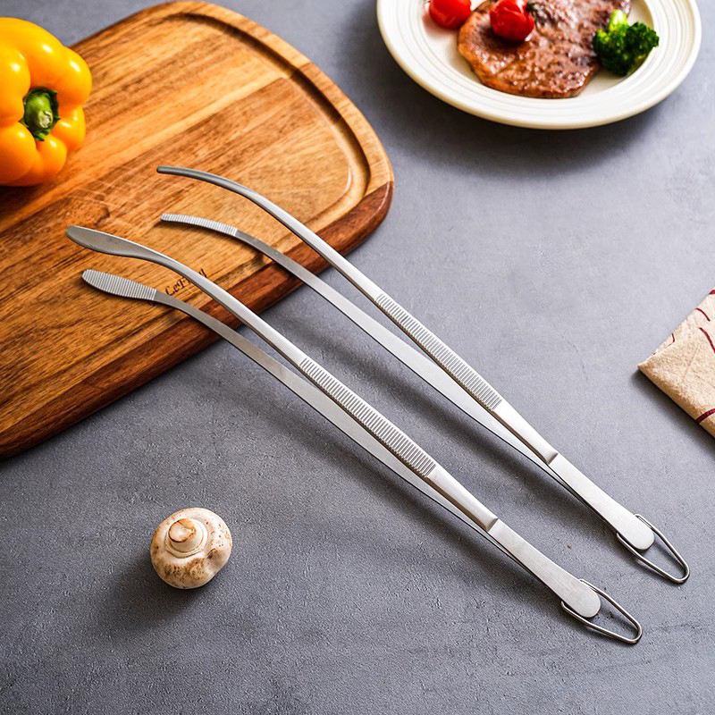 Okonomiyaki Spatula - 2Pcs Stainless Steel Cooking Tweezers Set,