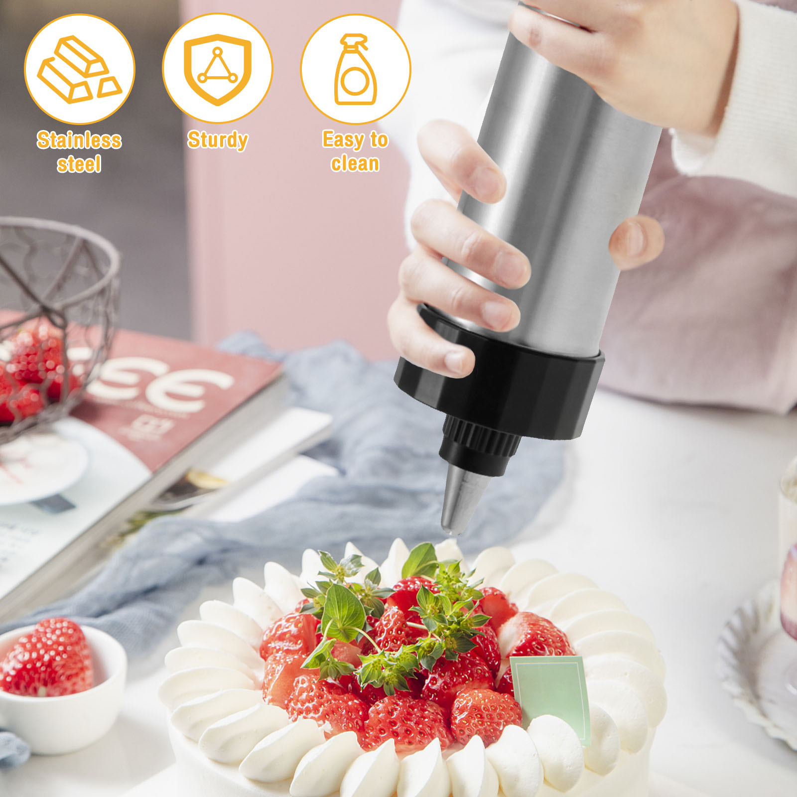 Cookie Press Gun Kit Stainless - огляд і ціна Churros Maker Gun
