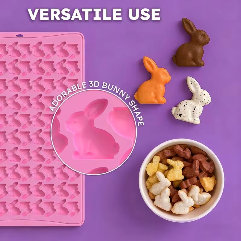 100Grid Silicone Rabbit Gummy  - огляд і ціна Bunny Cake Mold